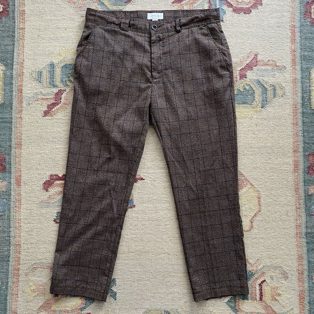 I Love Ugly Slim Kobe Pant XL Plaid Regular Rise Cropped Leg Straight Fit